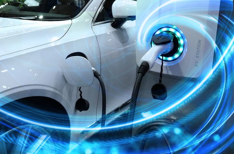 Image of an electric car being charged